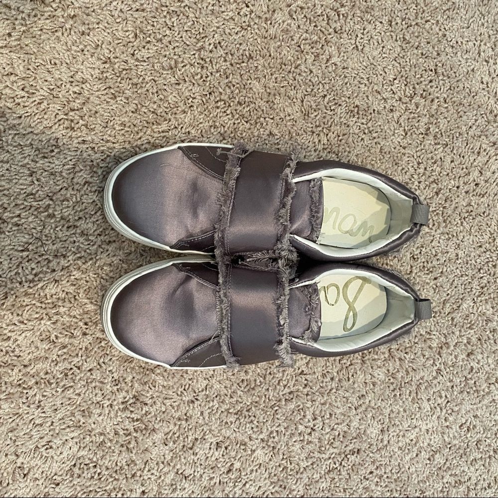 Sam Edelman Purple Fringe Slip On Sneakers